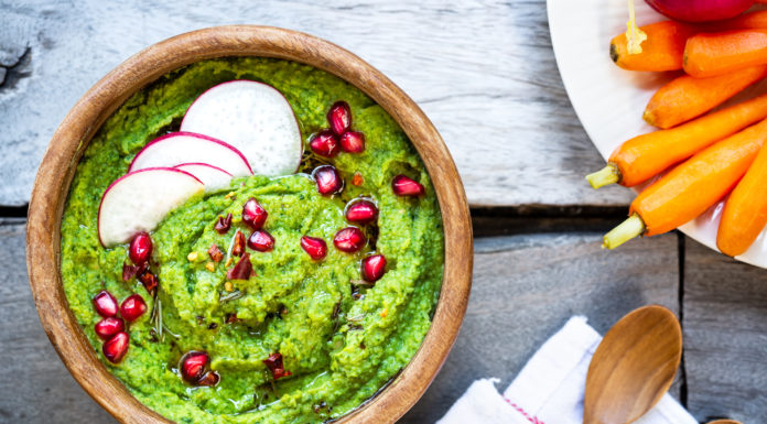 Tasty and Healthy Spinach Hummus is Just the Thing You Need This Spring Spinach Hummus wth Pomegranate topping